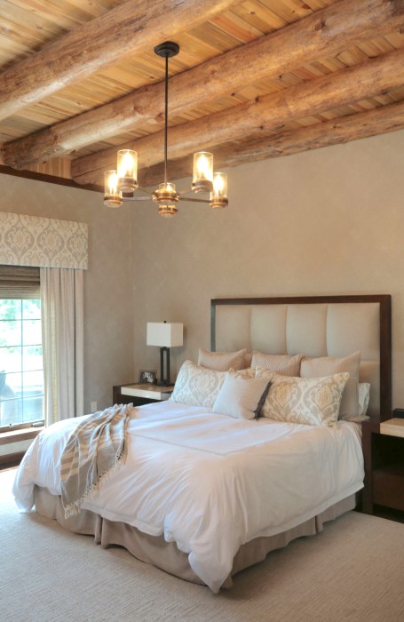 Rhonda Staley IIDA Iowa City Rustic Lodge Home bedroom