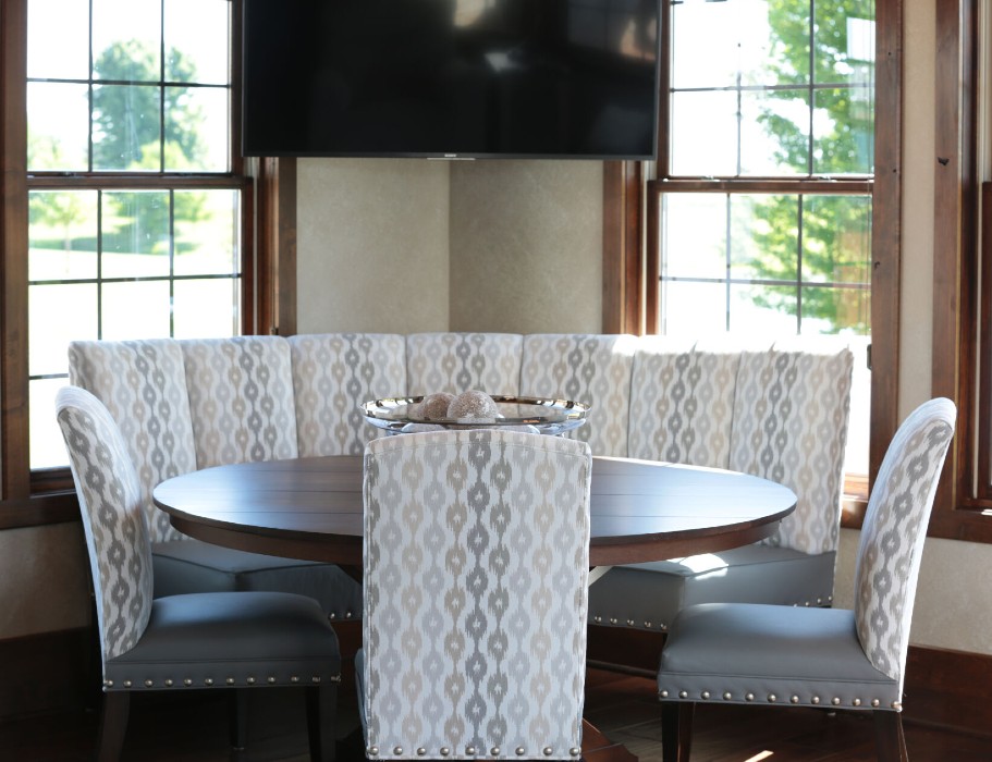 Rhonda Staley IIDA Iowa City Rustic Lodge Home nook table window