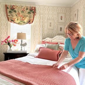 Rhonda Staley IIDA Iowa Blog How to Make the Most of Your Guest Room making the bed