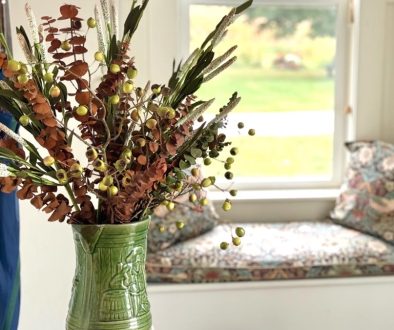 back entry floral arrangement for fall